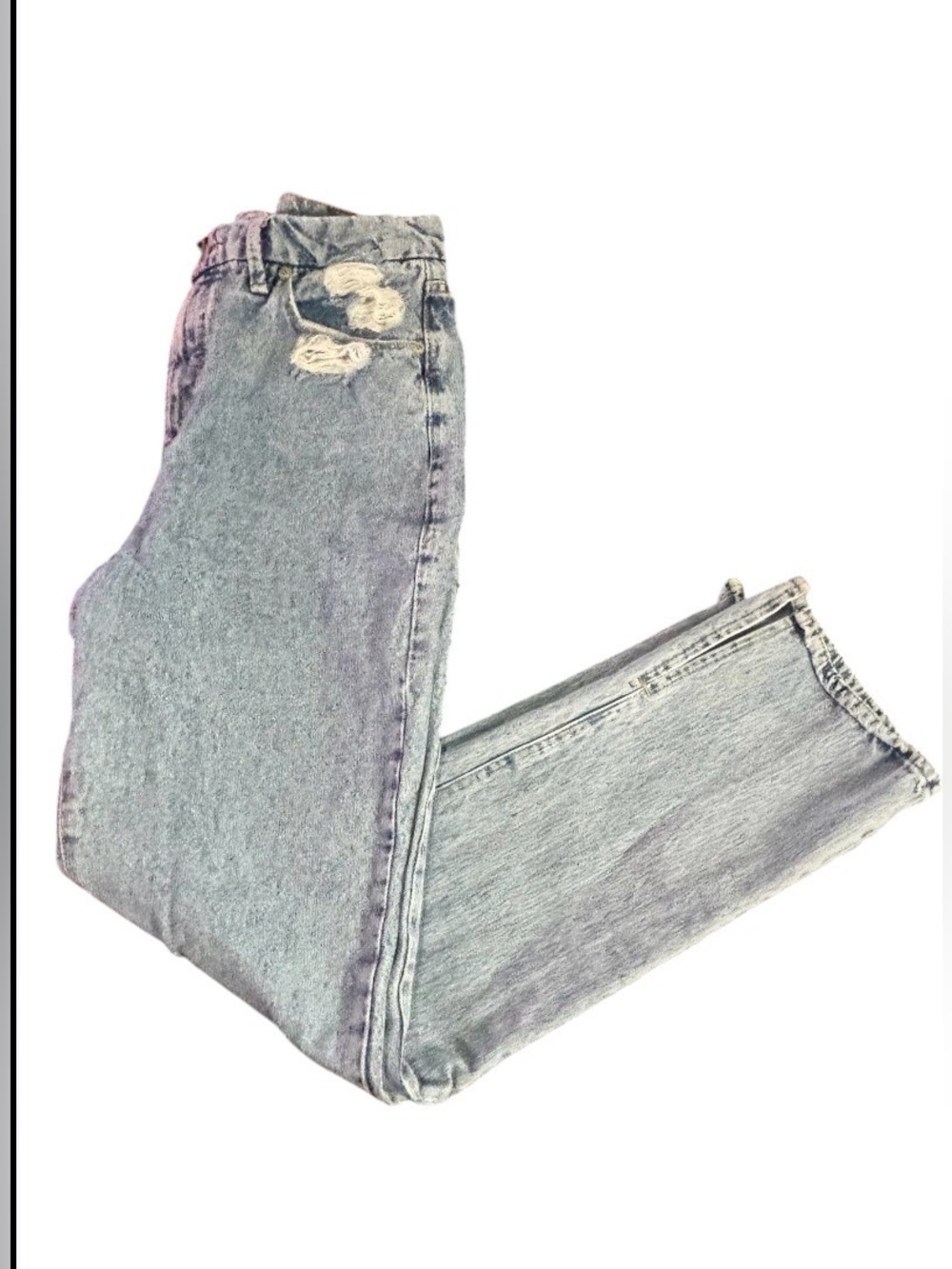 Good American Good Boy High Rise Straight Jeans with Split Hem Sz 8/29